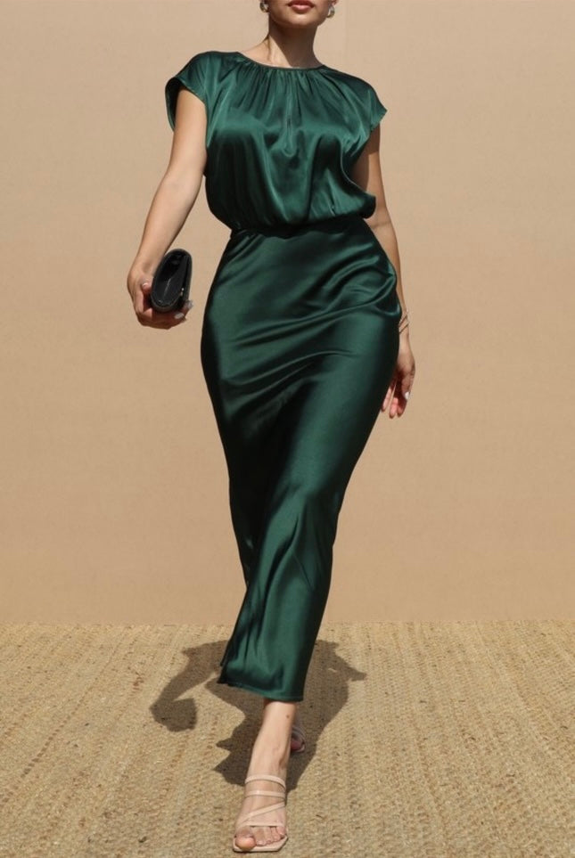 Green Satin dress